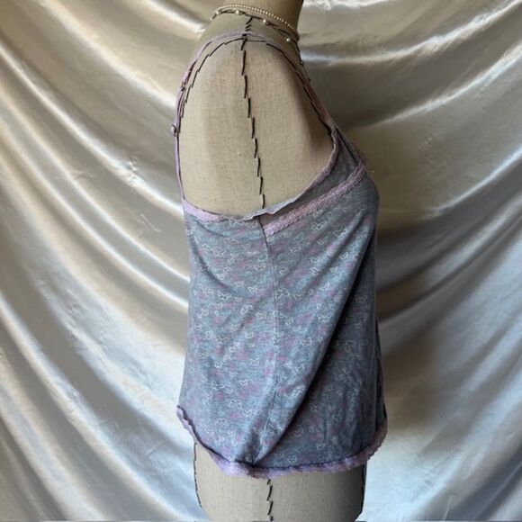 Rene Rafe Pink and gray Lace Coquette Butterfly top - Picture 4 of 7